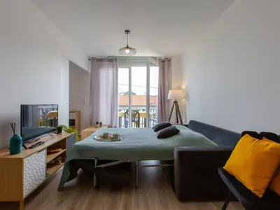 Coin salon dans l'établissement Apartment Cap Océan-3 by Interhome