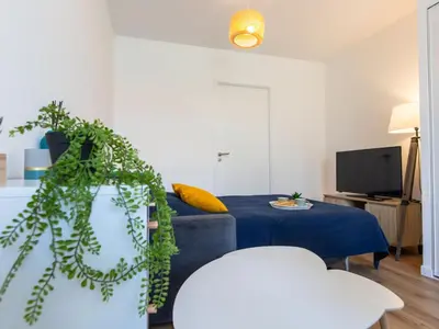 Télévision ou salle de divertissement dans l'établissement Studio Cap Océan-14 by Interhome