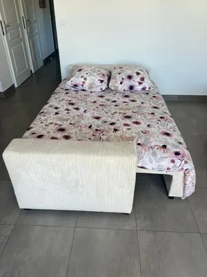 Un ou plusieurs lits dans un hébergement de l'établissement T3 Familial 9 min de la Plage - Terrasse et Parking gratuit