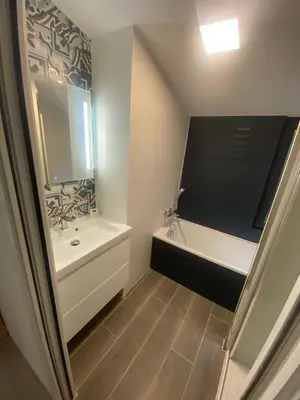 Salle de bains dans l'établissement Villa Marylka - une cabane au Pyla