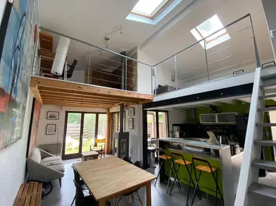 Cuisine ou kitchenette dans l'établissement Maison 6 pers 3 Chb avec jardin, proche Golf Hossegor