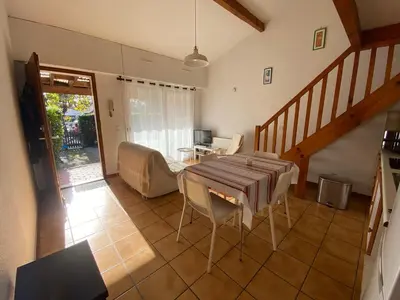 Coin salon dans l'établissement Maison à 800m de la plage classée 1 étoile