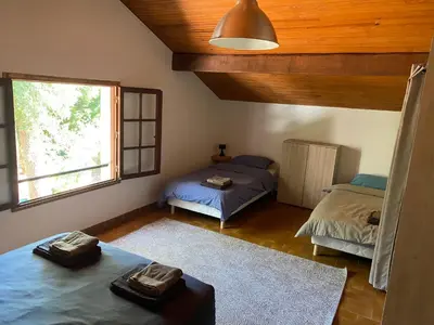 Un ou plusieurs lits dans un hébergement de l'établissement Maison landaise au cœur de Moliets