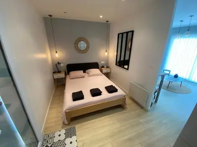 Un ou plusieurs lits dans un hébergement de l'établissement Gîte La Lande en Pays Basque