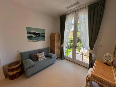 Coin salon dans l'établissement Villa de luxe avec piscine au cœur de Hossegor, proche golf, plage et lac - FR-1-791-9