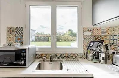 Cuisine ou kitchenette dans l'établissement Appartement en pleine nature à 10 minutes de Dax