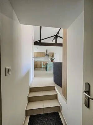 Un ou plusieurs lits dans un hébergement de l'établissement Agréable 3 chambres extra centre à 200m de l'océan