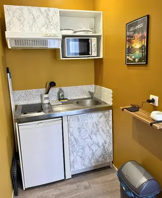 Cuisine ou kitchenette dans l'établissement Mini Nid - Centre - Wifi - Equipé - Cosy