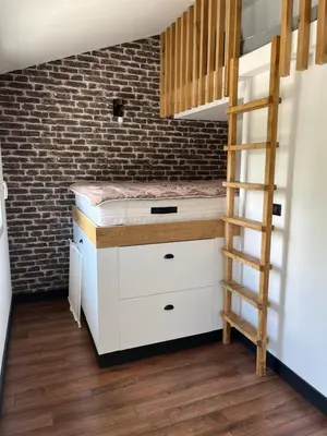 Cuisine ou kitchenette dans l'établissement Chalet Landais