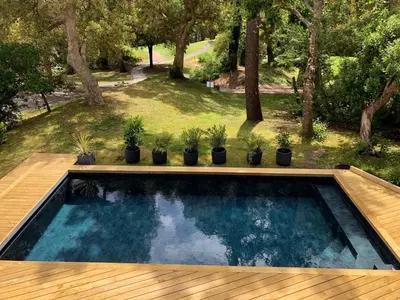 Piscine de l'établissement Villa contemporaine à Seignosse avec piscine chauffée, proche océan - FR-1-791-10 ou située à proximité