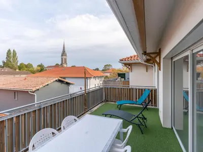 Balcon ou terrasse dans l'établissement Appartement 4 pers. centre Mimizan, neuf avec parking - FR-1-50-143
