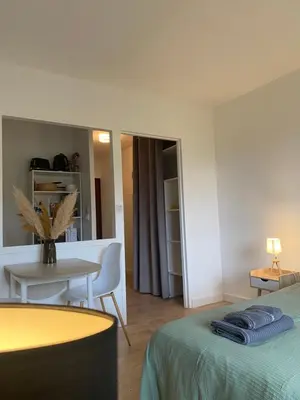 Un ou plusieurs lits dans un hébergement de l'établissement Location à Dax - résidence thermale Borda