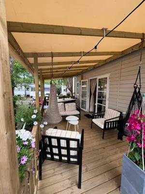 Balcon ou terrasse dans l'établissement Nature océan mobil-home