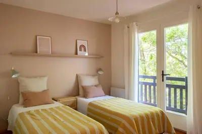 Un ou plusieurs lits dans un hébergement de l'établissement Villa Bellevue - Pyla sur Mer - Proche de la plage