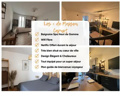 Télévision ou salle de divertissement dans l'établissement Maison COSY et CHALEUREUSE au centre ville