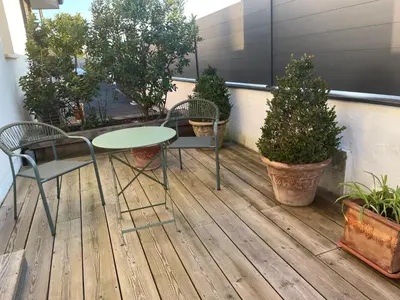 Balcon ou terrasse dans l'établissement Charmante chambre chez l habitant
