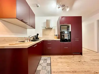 Cuisine ou kitchenette dans l'établissement La Terrasse des Secrets - Parking - Spacieux