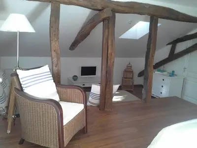 Télévision ou salle de divertissement dans l'établissement Maison d'hôtes Brameloup Jardin Ovale