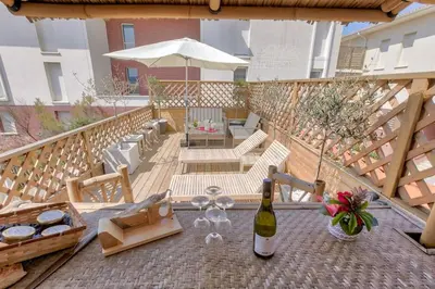 Balcon ou terrasse dans l'établissement Le Sunset