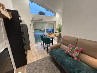 Cuisine ou kitchenette dans l'établissement Studio Cosy des Landes