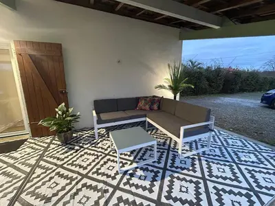 Coin salon dans l'établissement Studio Cosy des Landes