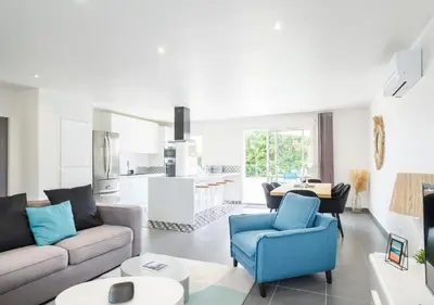 Coin salon dans l'établissement Villa Hélène