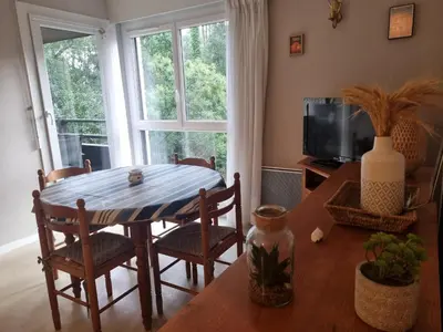 Télévision ou salle de divertissement dans l'établissement Spacieux T3 à Seignosse au bord de l'océan avec balcon - FR-1-239-1095