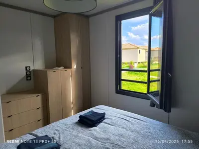 Un ou plusieurs lits dans un hébergement de l'établissement cottage Landes entre terre et ocean