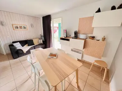 Coin salon dans l'établissement Appartement en résidence