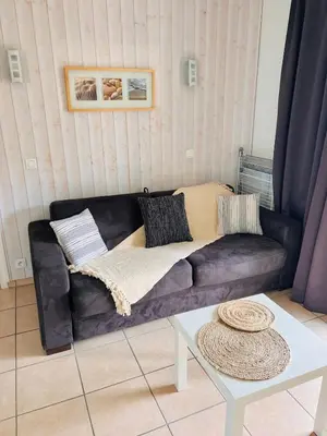 Coin salon dans l'établissement Appartement en résidence