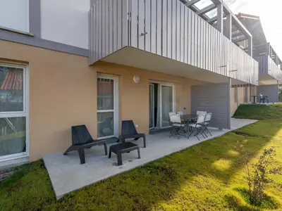 Jardin de l'établissement Mimizan Plage: Appartement Neuf 6 Pers à 400m de l'Océan avec WIFI - FR-1-50-150