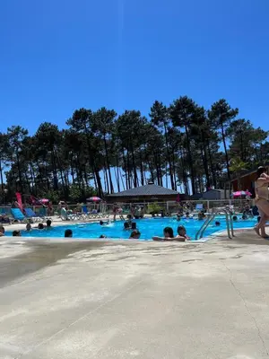 Piscine de l'établissement Bungalow Natherem, 3ch dont 1 suite parentale, 2 sdb à Saint Julien en Born dans camping 4 étoile ou située à proximité