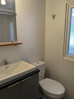 Salle de bains dans l'établissement Joli Mobil-Home 3 chambres 34 Siblu La Réserve