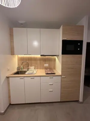 Cuisine ou kitchenette dans l'établissement A 500m de la plage - L Oyat -