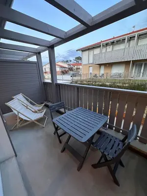 Balcon ou terrasse dans l'établissement A 500m de la plage - L Oyat -
