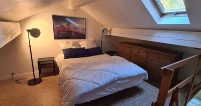 Un ou plusieurs lits dans un hébergement de l'établissement Magnifique Villa 500 M Ocean 5 min du lac Hossegor