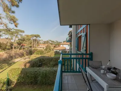 Balcon ou terrasse dans l'établissement Apartment Les Berges Landaises-6 by Interhome