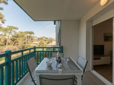 Balcon ou terrasse dans l'établissement Apartment Les Berges Landaises-6 by Interhome