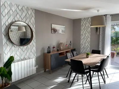 Cuisine ou kitchenette dans l'établissement La maison de CASTETS entre forêt et océan