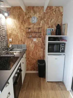 Cuisine ou kitchenette dans l'établissement Charmant Studio avec Parking dans quartier calme