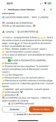 Plan de l'établissement Mobil home familial Landes