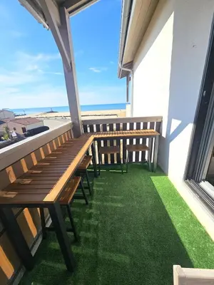 Balcon ou terrasse dans l'établissement Appartement front de mer avec balcon vue Océan !