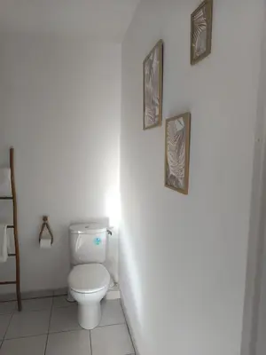Salle de bains dans l'établissement Appartement Lumineux hypercentre - Biscarrosse