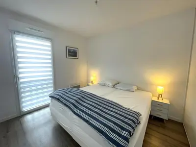 Un ou plusieurs lits dans un hébergement de l'établissement Appartement T2 pour 4 pers. - Balcon, Parking - Vieux-Boucau - FR-1-379-179