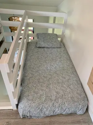Un ou plusieurs lits dans un hébergement de l'établissement Appartement cosy au calme - Seignosse Les bourdaines