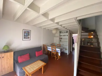 Coin salon dans l'établissement Villa patio proche du port