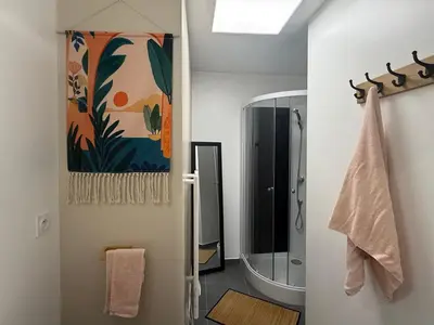 Salle de bains dans l'établissement Appartement Cosy avec Balcon