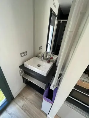 Un ou plusieurs lits dans un hébergement de l'établissement Chalet accueillant à Saint-Vincent-de-Tyrosse avec jardin