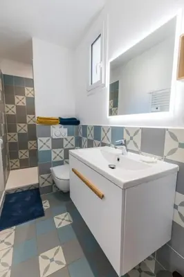 Salle de bains dans l'établissement Elite