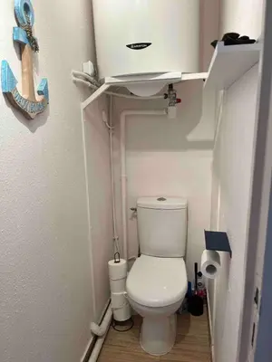 Salle de bains dans l'établissement Maisonnette au calme, T3, 6 pers résidence avec piscine et wifi privée proche lac et océan